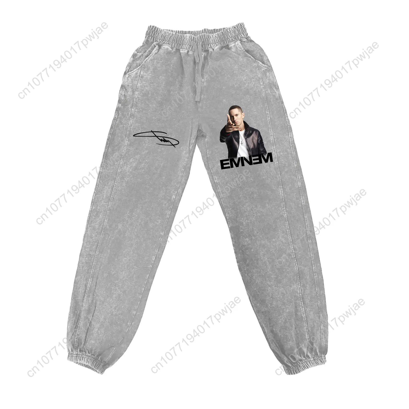 

Eminem Hip hop Singer Pants Man Woman Teenager Retro Vintage Trousers Cotton Elastic Sweatpant Custom Made Pant With Pocket