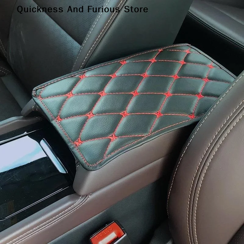 Universal Car Leather Armrest Mat Auto Armrests Storage Box Mats Dust-proof Cushion Cover Armrest Protector Waterproof Interior