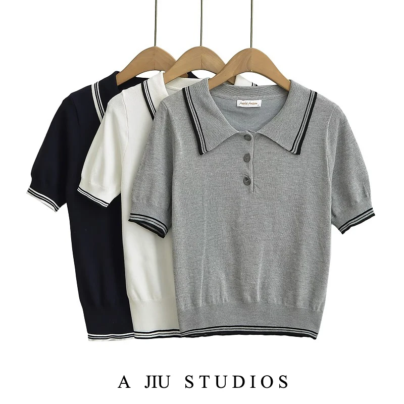 

Футболка Slim Fit Ne Knitted ort Sve Женская летняя футболка для похудения с завышенной талией American Retro College Sle