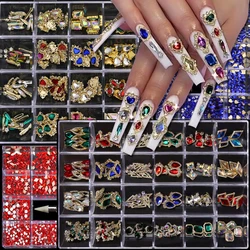 1Box Nail Art Rhinestones Decorations Set Crystal Nail Charms Diamond Diy Alloy Luxury Jewelry Gem Nail Parts Accessories Stones