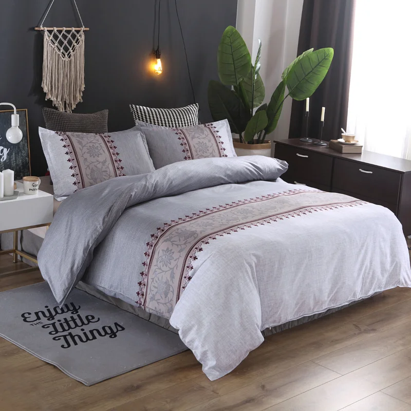 Imagem -05 - Conjunto de Cama Estilo Nórdico para Casal Solteiro Duplo Capa de Edredão Colcha Gêmeo Completo Rainha King Size Sólido Luxo