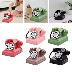 Phone Money Saving Box Figurine Tabletop Decoration Retro Telephone Piggy Bank for Shelf Bedroom Living Room Desktop Cabinet