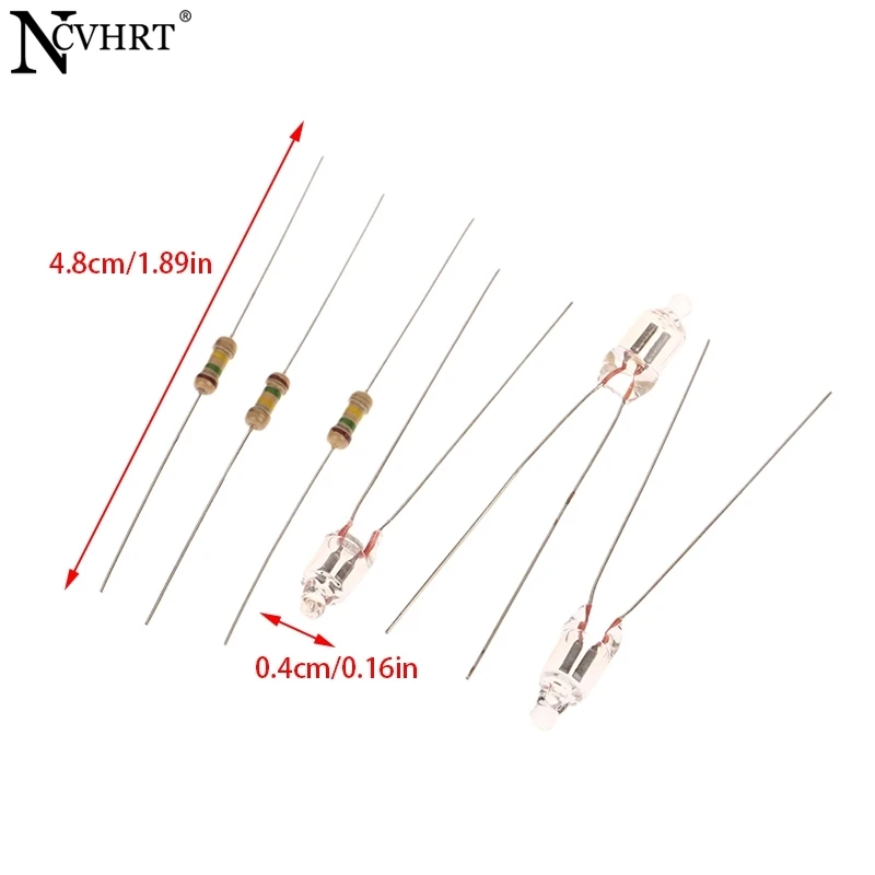 10 pz/lotto lampadine al Neon 5x13mm indicatore di alimentazione principale rosso Standard Mini lampadina in miniatura con luce al Neon con resistenza 220V