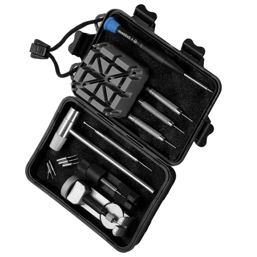 16-teiliges professionelles Werkzeugset für die Uhrenreparatur, Batteriewechsel und Demontageset für Uhrenarmbänder, Reparatursätze für Uhrmacher