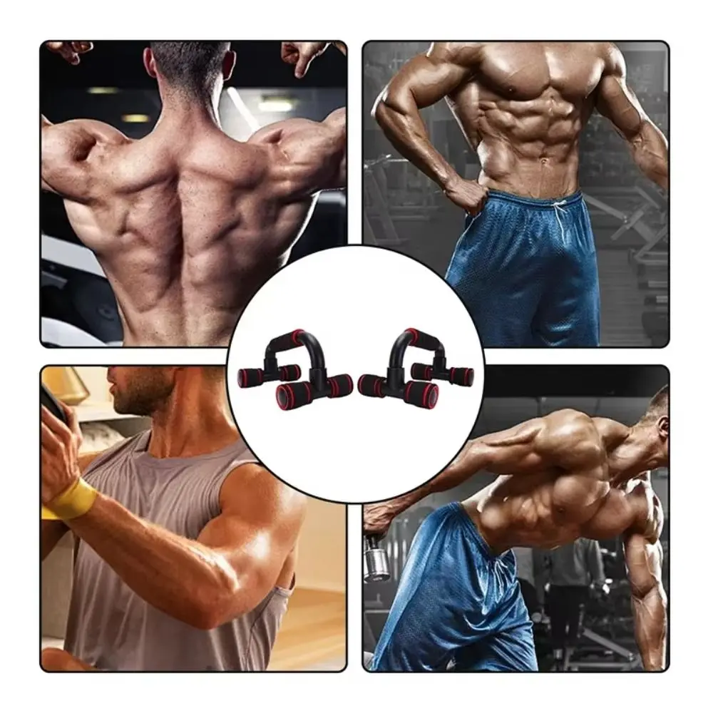 1Pair Durable H-Shaped Push Up Support Bars Non-Slip Sponge Hand Grip Exercise Stand Push-Up Stand Exercise Arm