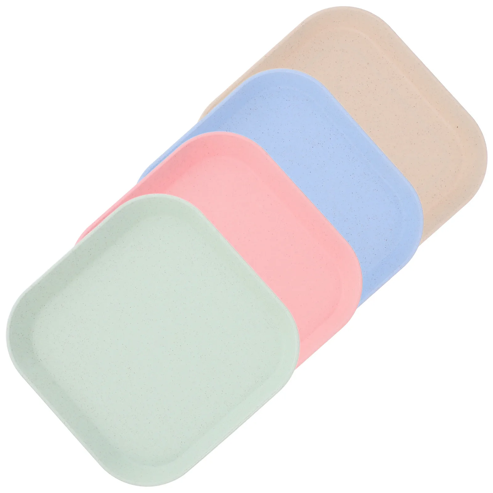 

4pcs Cat Food Dish Shallow Pet Non-Slip Base Stackable Durable Feeding Plate For Cats Kitten Small Pets Square Bowl Cat Feeding