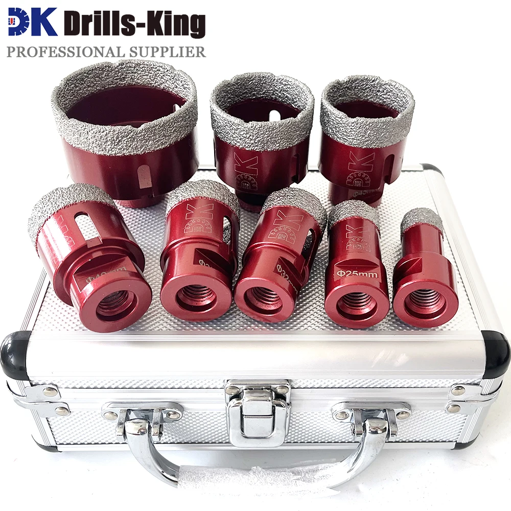 

8pcs Diamond Drill Bits Kit 20/25/32/35/40/45/50/68mm Diamond Crown Hole Saw Set with Aluminum Box Porcelain Tile Marble Granite