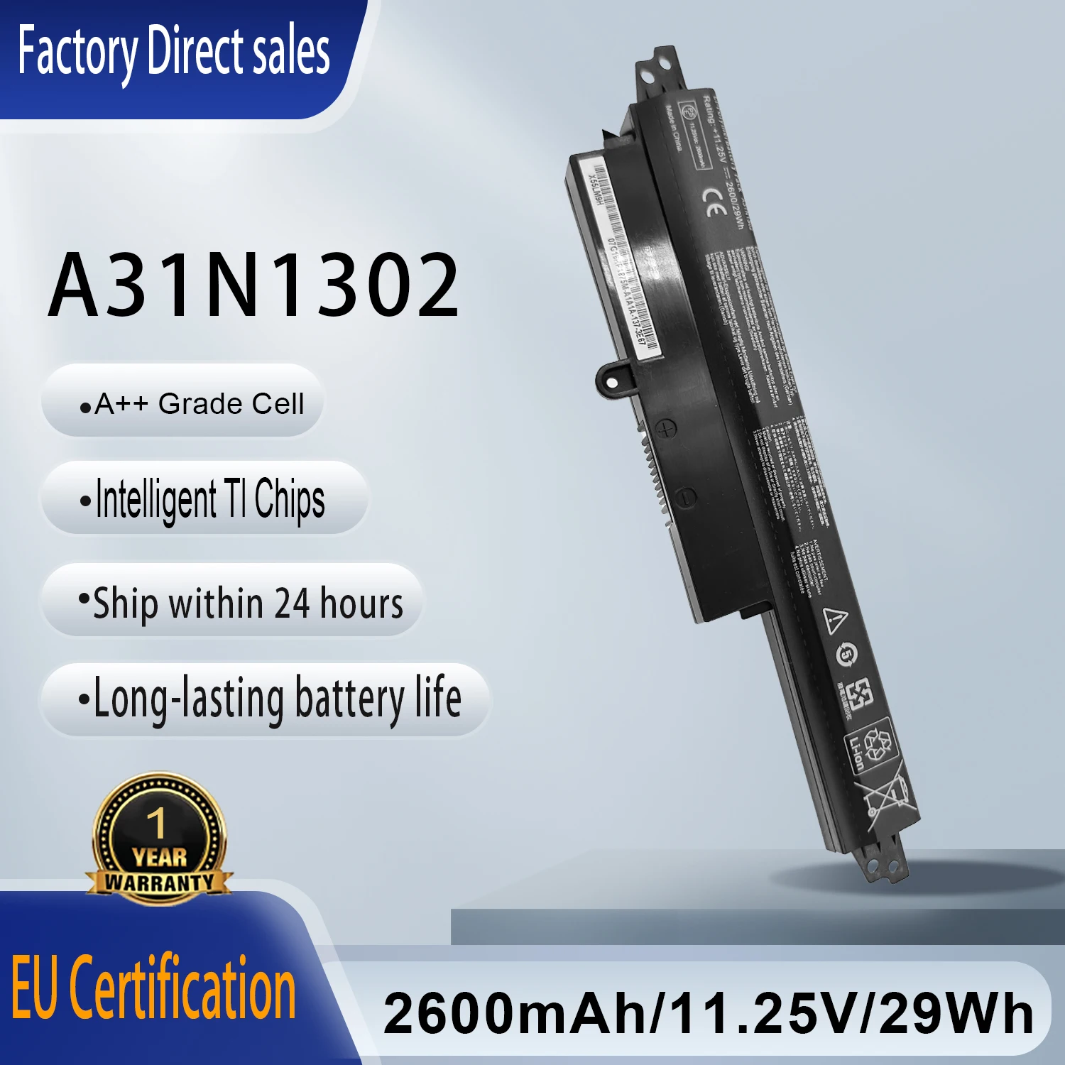 A31N1302 Laptop Battery For Asus Vivobook X200CA X200M X200MA F200CA R200CA 11.6