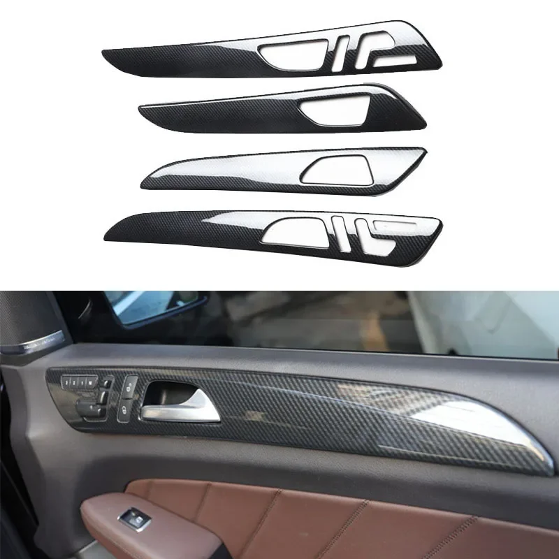 For Mercedes Benz GLE/GLS320/350/400/450 2015-2019 Carbon Fiber Color Interior Door Decoration Panel Cover Trims Car Styling