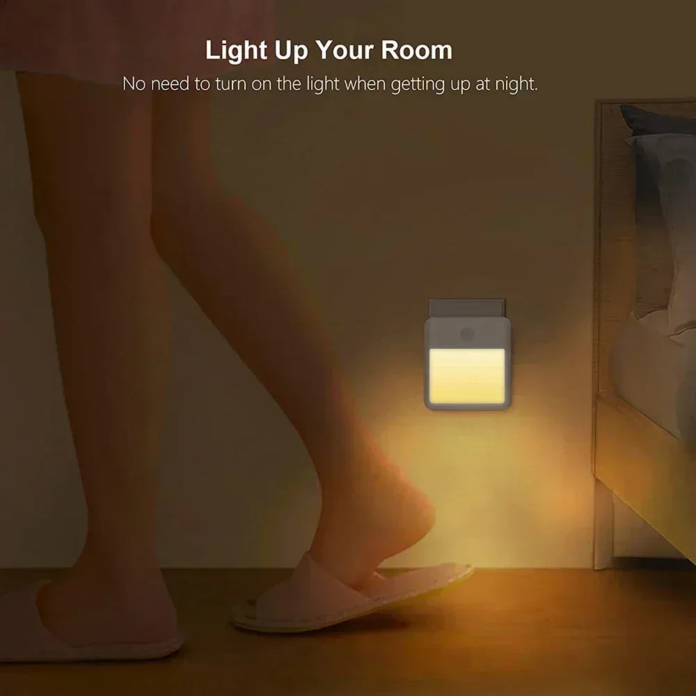 EU US UK AU Plug LED Motion Sensor Night Lights Living Room Auto Dusk Dawn Wireless Warm White Cabinet Lamp Decor Lighting