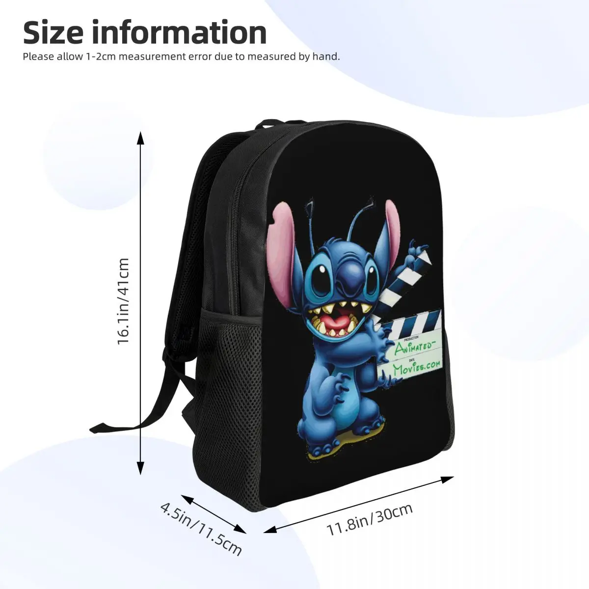 Custom Disney Lion Stitch Backpacks for Men Women Waterproof School College Kawaii Anime Bag Print Bookbags