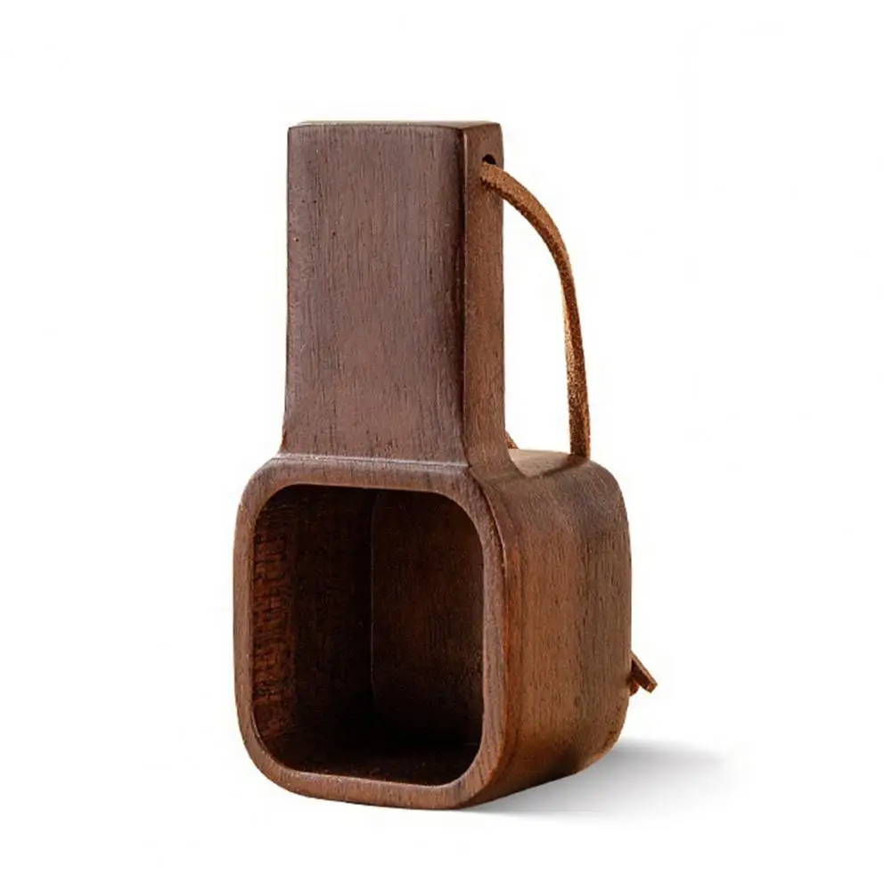 Long Handle Coffee Scoop Wooden Coffee Spoons with Walnut Wood Hanging Rope Measuring Scoop for Ground Beans Square Tea for Home