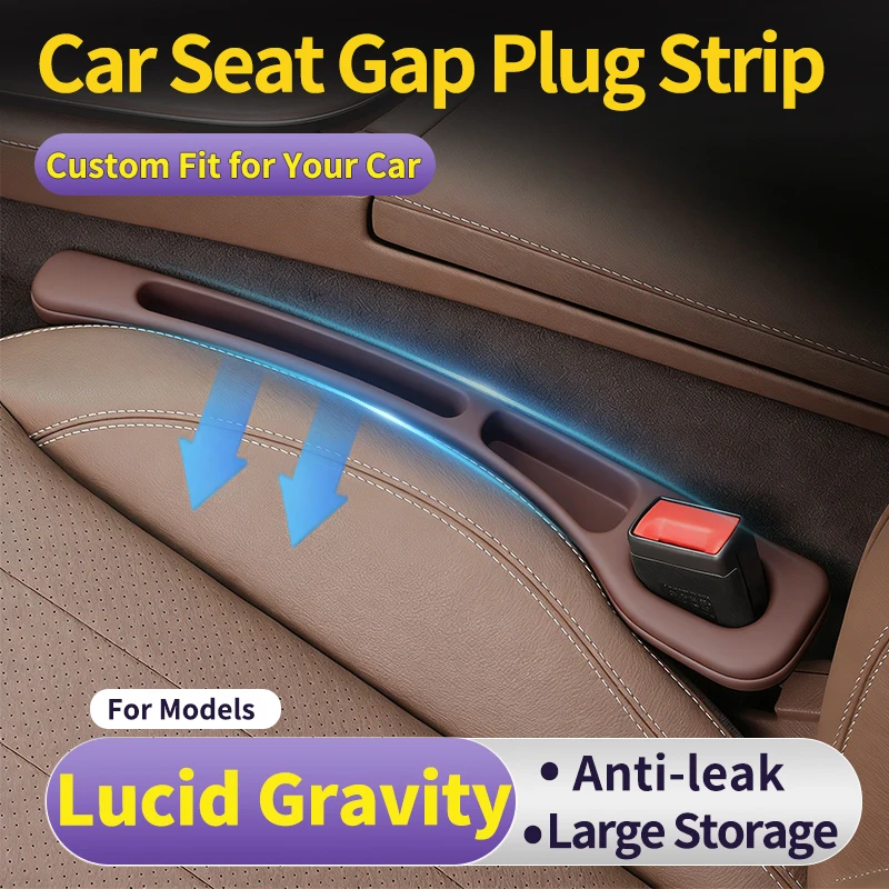 Faixa de vedação à prova de vazamentos para assento de carro, para preenchimento de espaço entre os assentos do motorista e passageiro, faixa longa para armazenamento, 1 par.