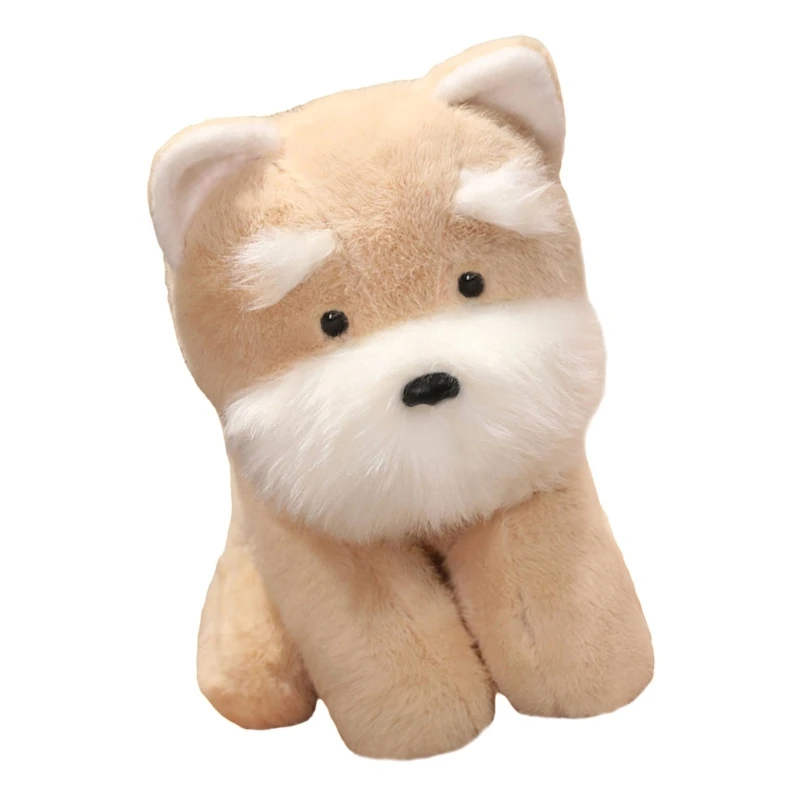 F19F Perro peluche para niños, decoración habitación, muñecos peluche, sofá, escritorio, juguete para perros