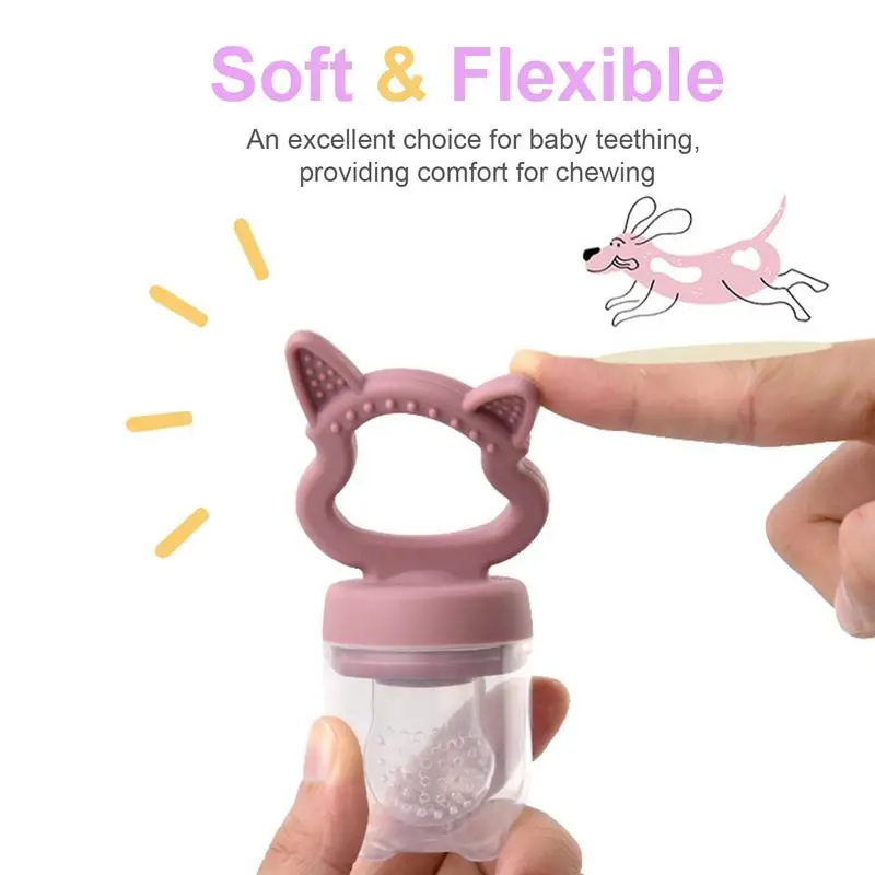 Baby Fruit Feeder Pacifier Teething Toys with Ice Cube Tray Breastmilk Popsicle Mold Food Storage Container for Toddlers Kids