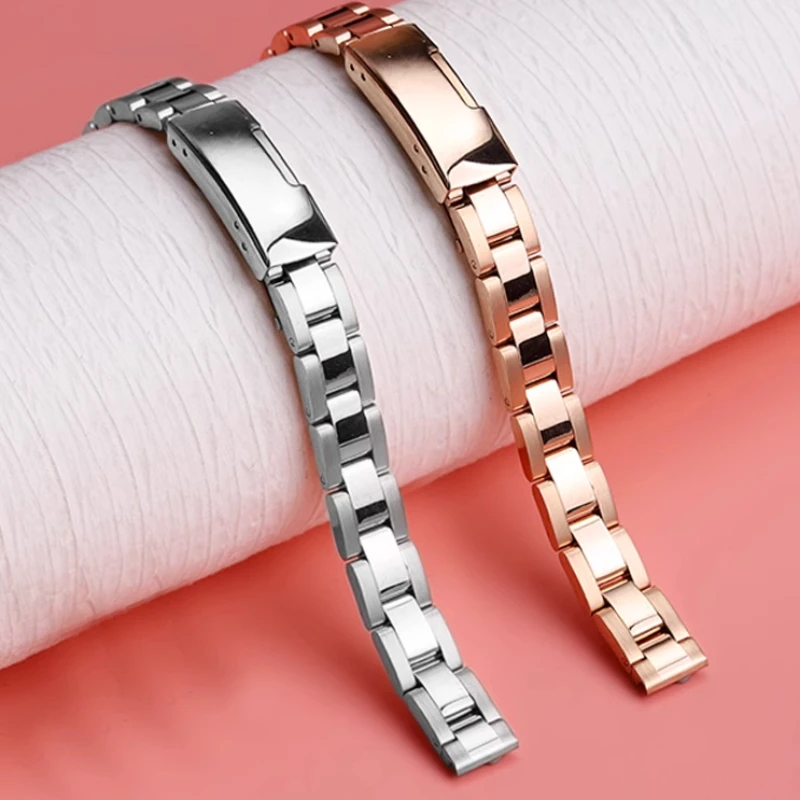 8mm 10mm 12mm 14 16 For Fossil Swarovski Casio women Watchband stainless steel rose gold Watch strap Ladies fashion metal chain