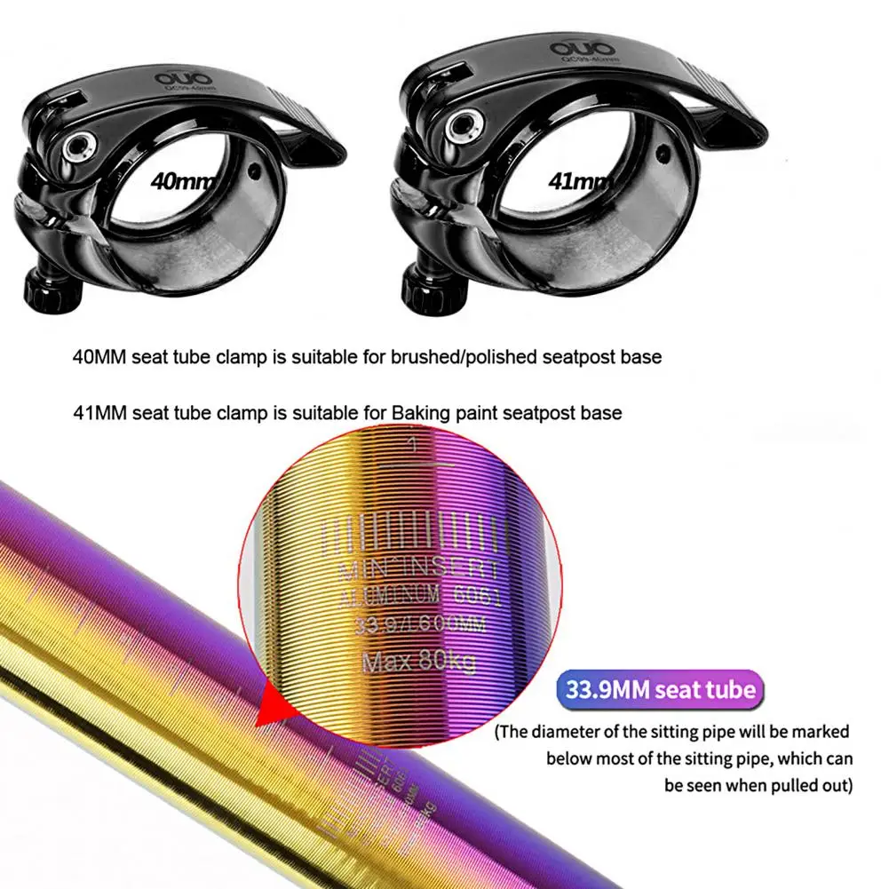 40mm/41mm Alloy Bike Seat Clamp Aluminium Quick Release Mountain MTB BMX Road Bike bicycle Seatpost Clamp Bike Accessories