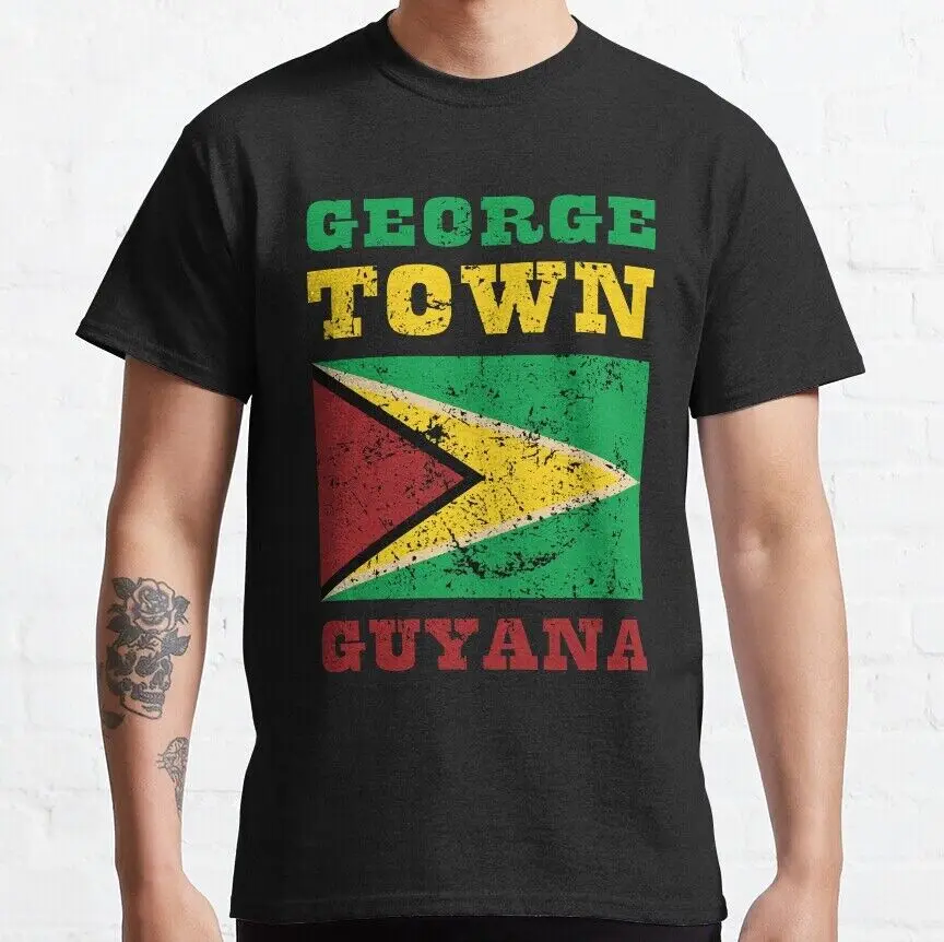 Guyana Flag Classic    Unisex summer T-shirt Cotton fashion couple clothes