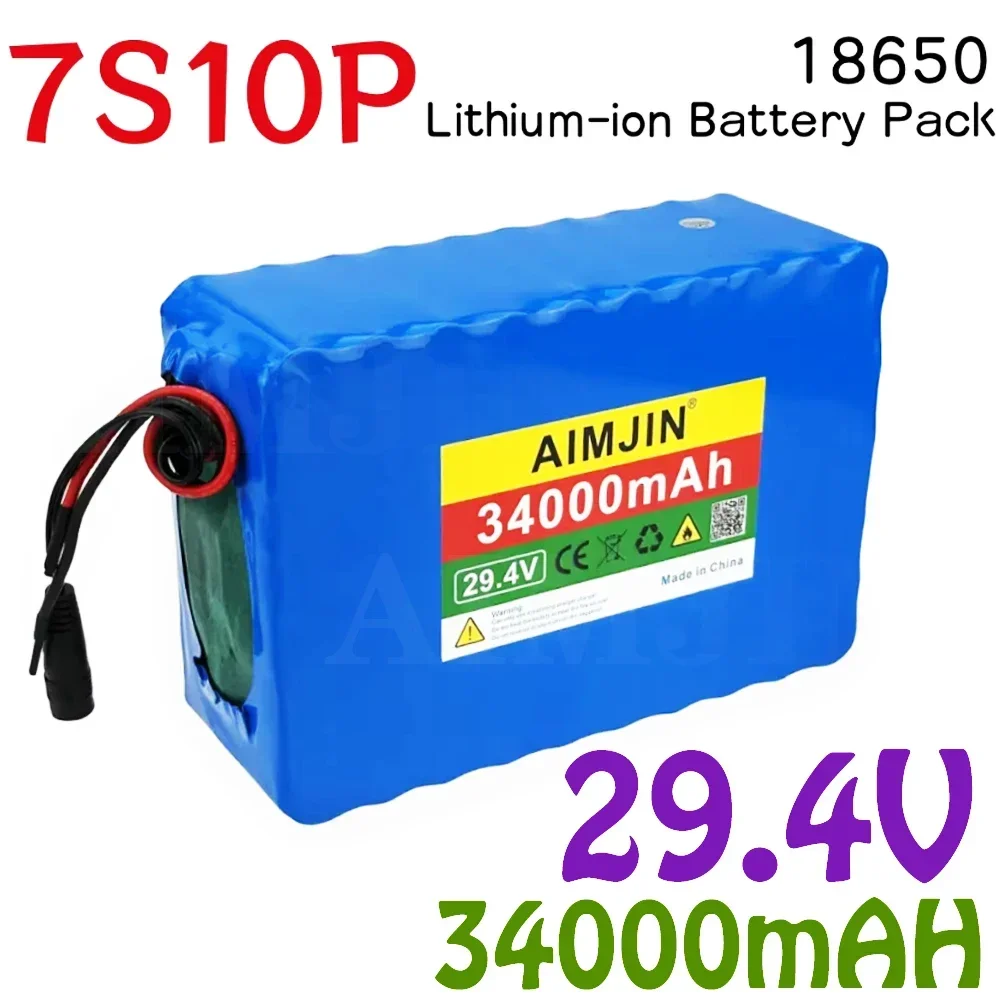 حزمة بطارية ليثيوم 24 فولت 34 أمبير 18650 7S10P مع BMS، بطارية 29.4 فولت للكرسي المتحرك سكوتر القارب الإلكتروني #6