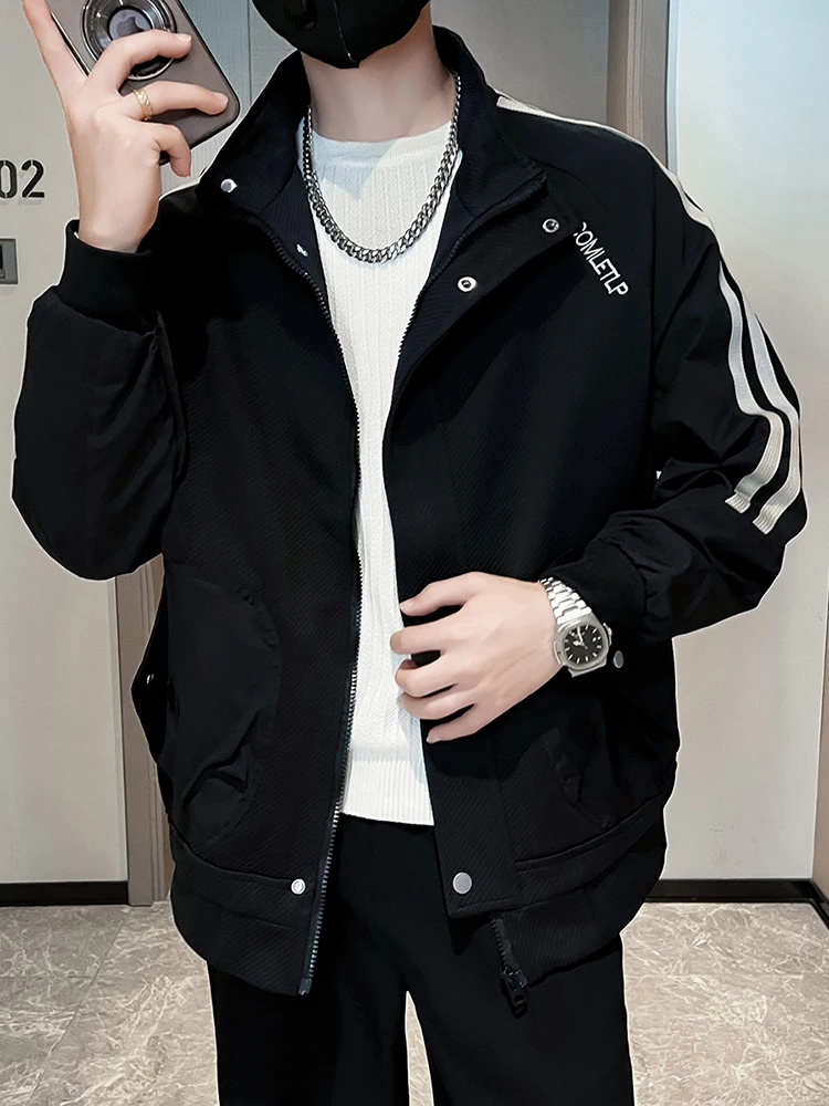 

Casual Trendy Baseball Jaet Men's Spring Autumn Sle High-End Feeling Leisure Faionable Men's Match Workwear Coat