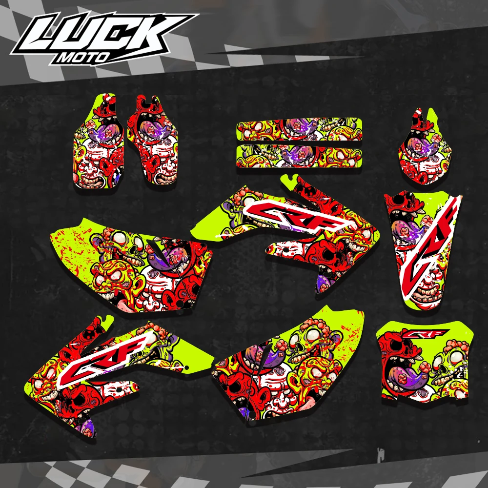 LUCKMOTO New Style TEAM GRAPHICS & BACKGROUNDS DECALS Stickers For Honda CRF250 CRF250R CRF 250 250R 2008 2009 2