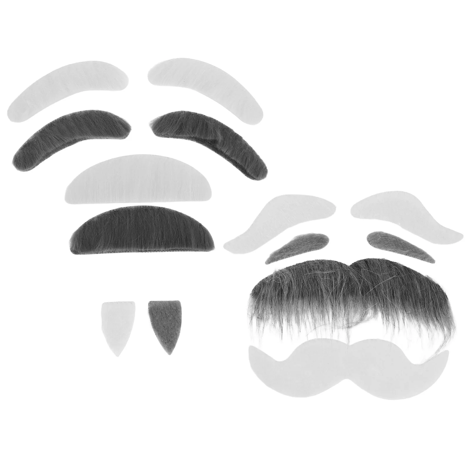 

1Set Realistic Fake Beard Mustache Cosplay Halloween Costume Party Adhesive Eyebrow Props Old Man Grandpa Accessories