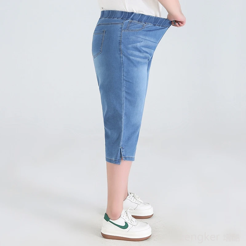 plus size shorts pants summer high-waisted jeans seven-point pants female thin pants 140kg 9xl women clothing 8XL jean shorts