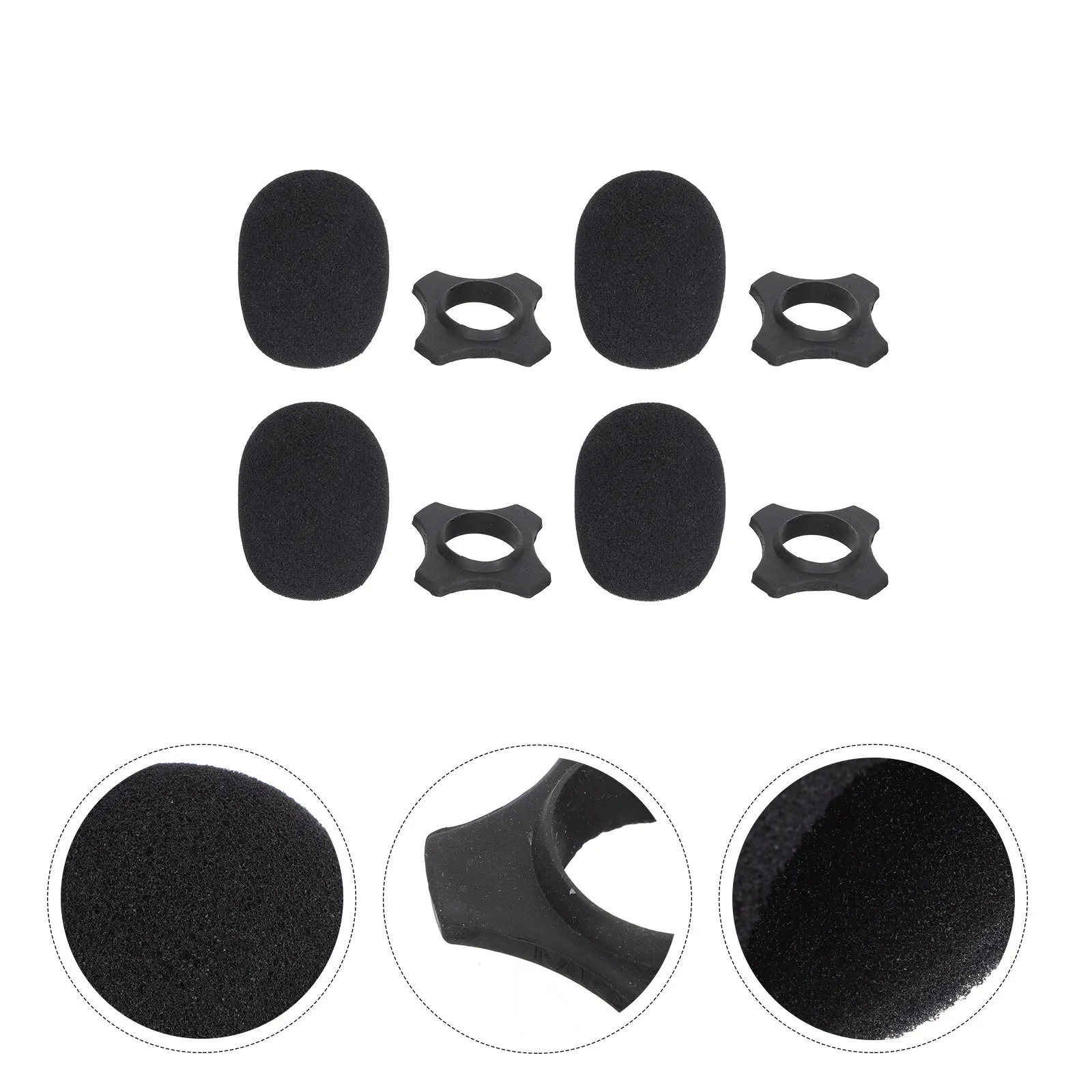 

4set Microphone Sponge Covers Soft Non-Slip Anti-Rolling Protection For Handheld Mics Ktv Stage Conference Mic Accessory