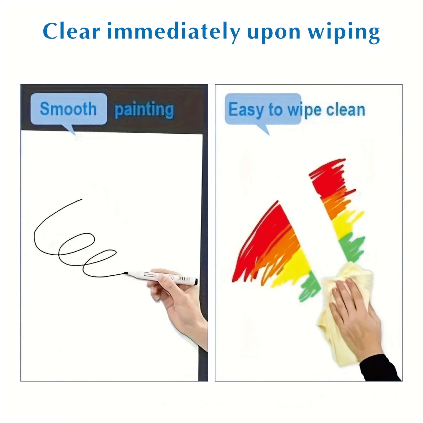 ملصق سبورة بيضاء مغناطيسي قابل للمسح، سبورة بيضاء جدارية ذاتية اللصق، مناسبة لموسم العودة إلى المدرسة، استخدام مكتب الفصول الدراسية #6