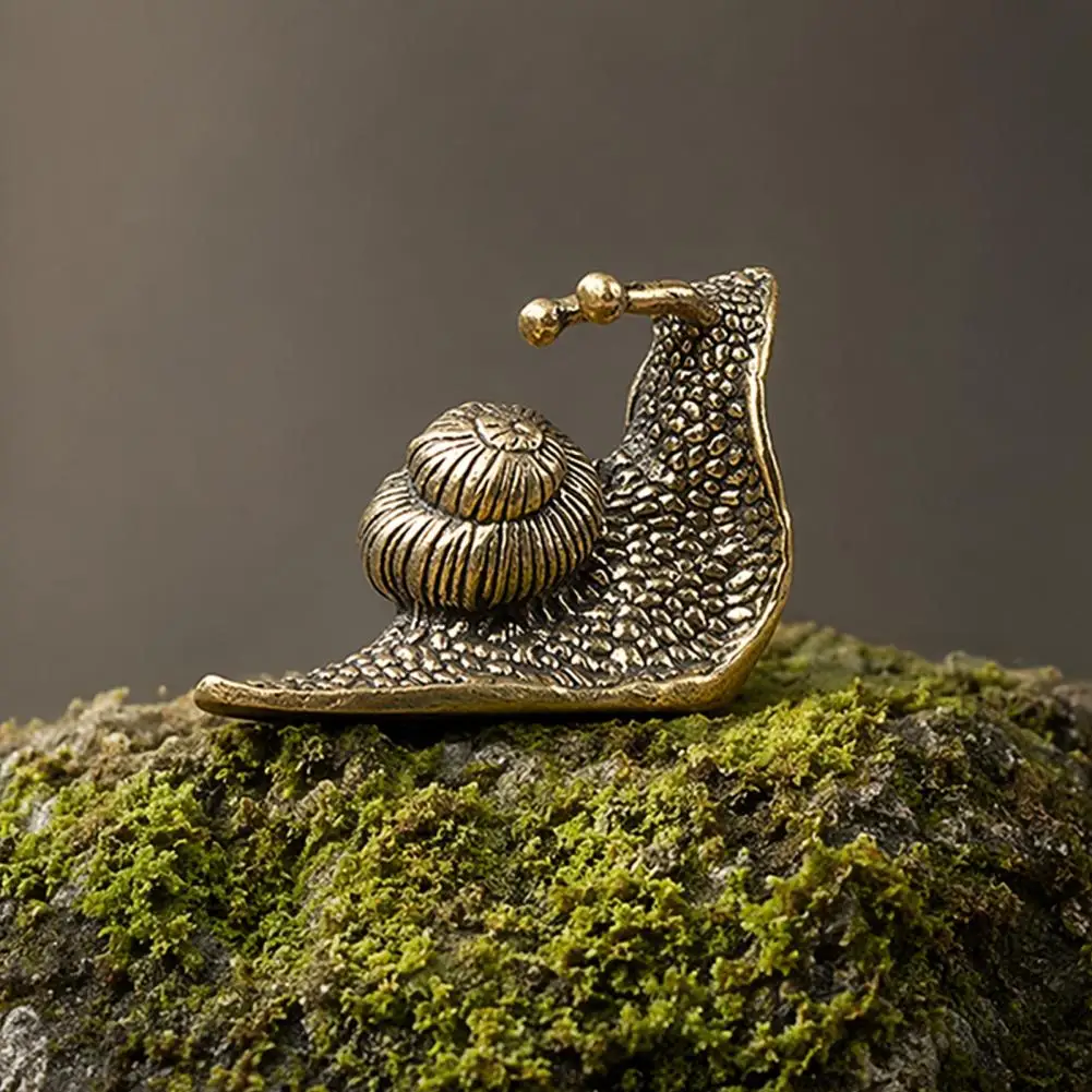 Vintage Bronze Metal Snail Sculpture Animal Statue Slow Living Desk Decor Home Office Tea Table Garden Yard Ornament Gift