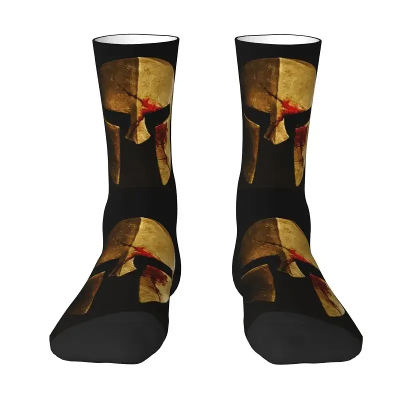 Cool Men's Spartan Helmet Sparta Skull Dress Socks Unisex Breathbale Warm 3D Printed Crew Socks