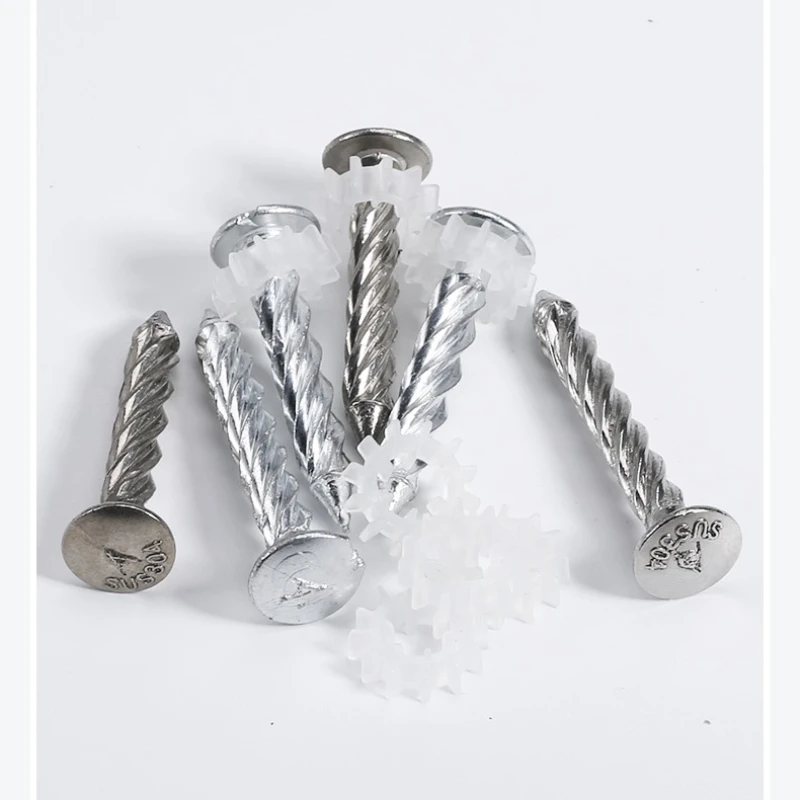 304 Stainless Steel  Galvanized Thread Self-tapping Nail Pressure Explosion Spiral Cement Steel nail Carbon Steel M8