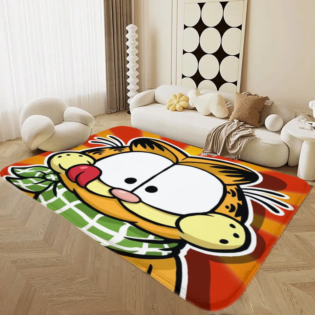 

Classic Anime Funny Cat Living Room Rug Carpet Flannel Slip Mat Aesthetic Room Decoration