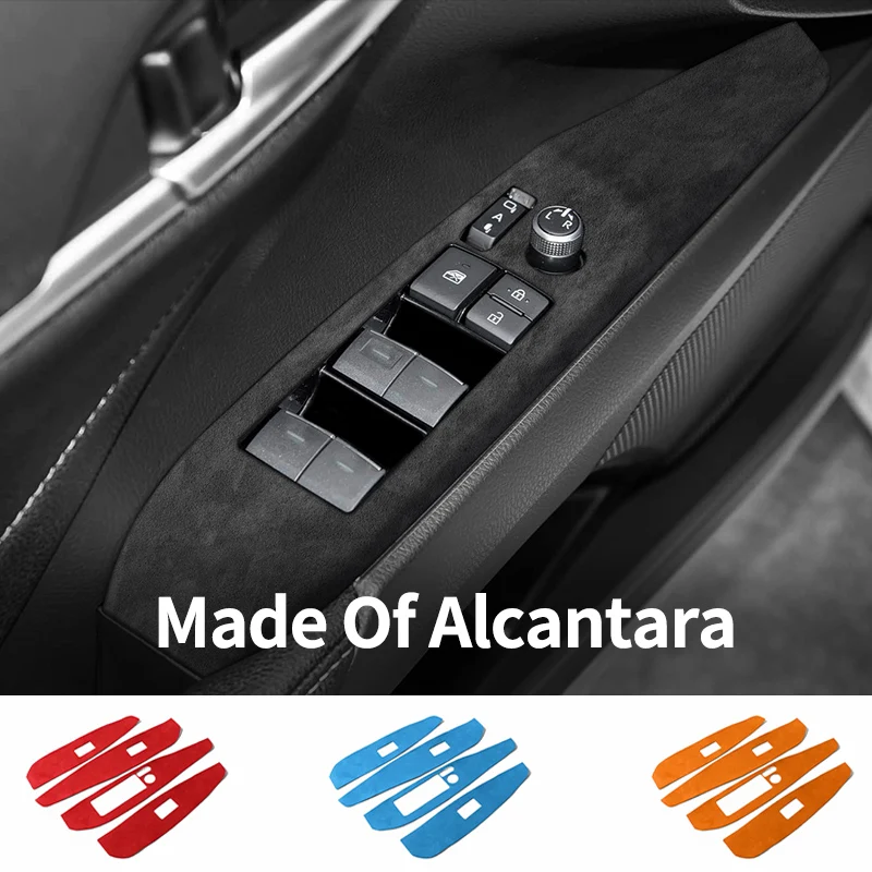 

For Toyota Camry (2018-2024) Made of Alcantara Door Window Switch Lifter Control Panel Trim Sticker Car Interior Accessories