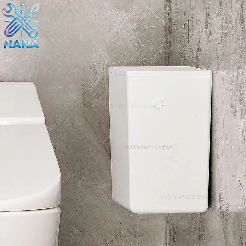 Wall-Mounted Toilet Tra Can Batoom Narrow  Hanging Small Size Batoom Waste Bin Household Cleaning Tools Square ...