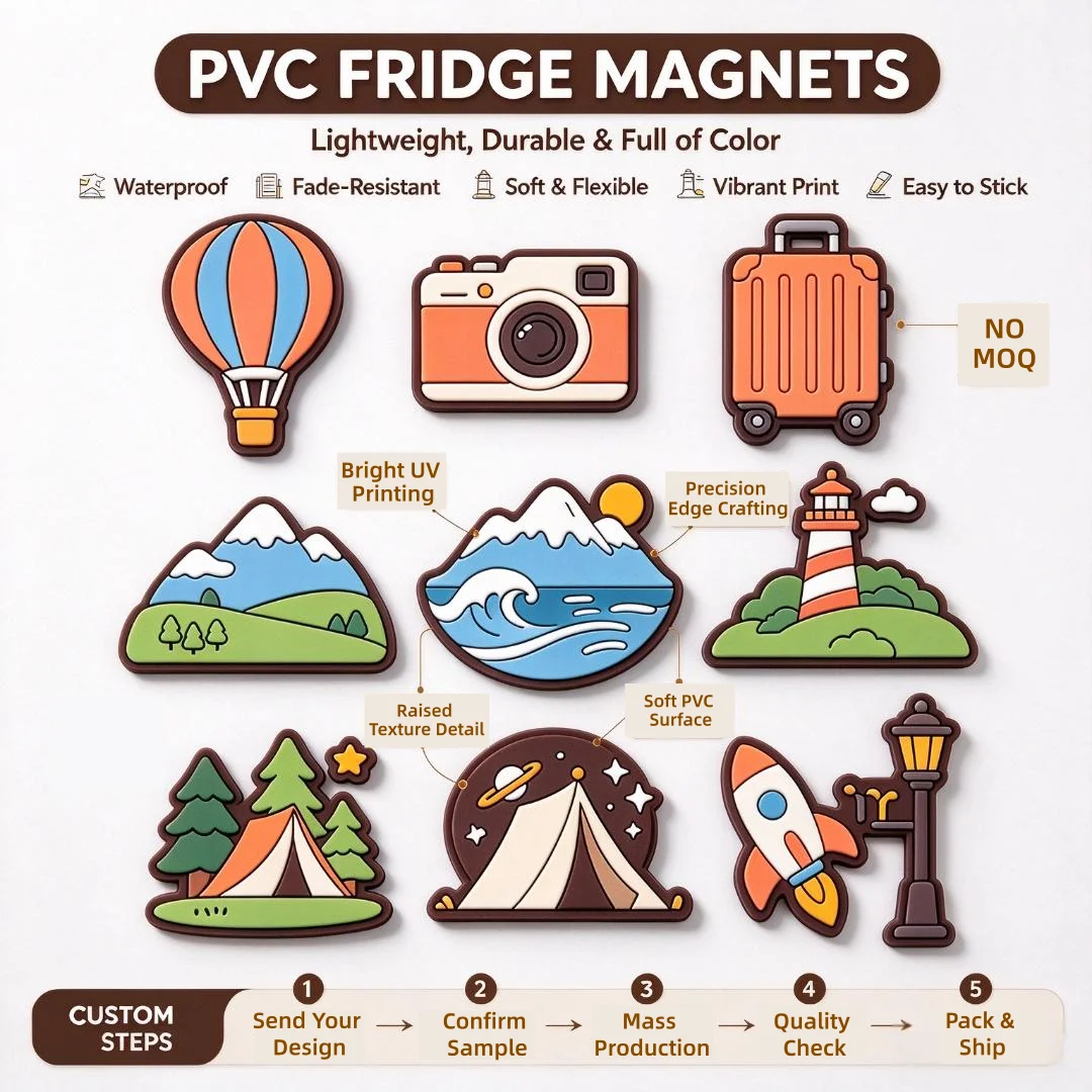 Custom PVC Fridge Magnets Super Strong Adhesive Custom Fridge Magnet Adhesive Flexible Magnets For Kitchen Cabinet Home Decor
