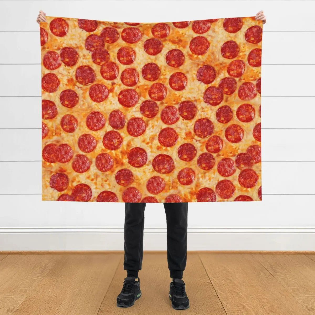 

Realistic Pepperoni Pizza Pattern Throw Blanket Furrys Personalized Gift Beach Bed Fashionable Blankets