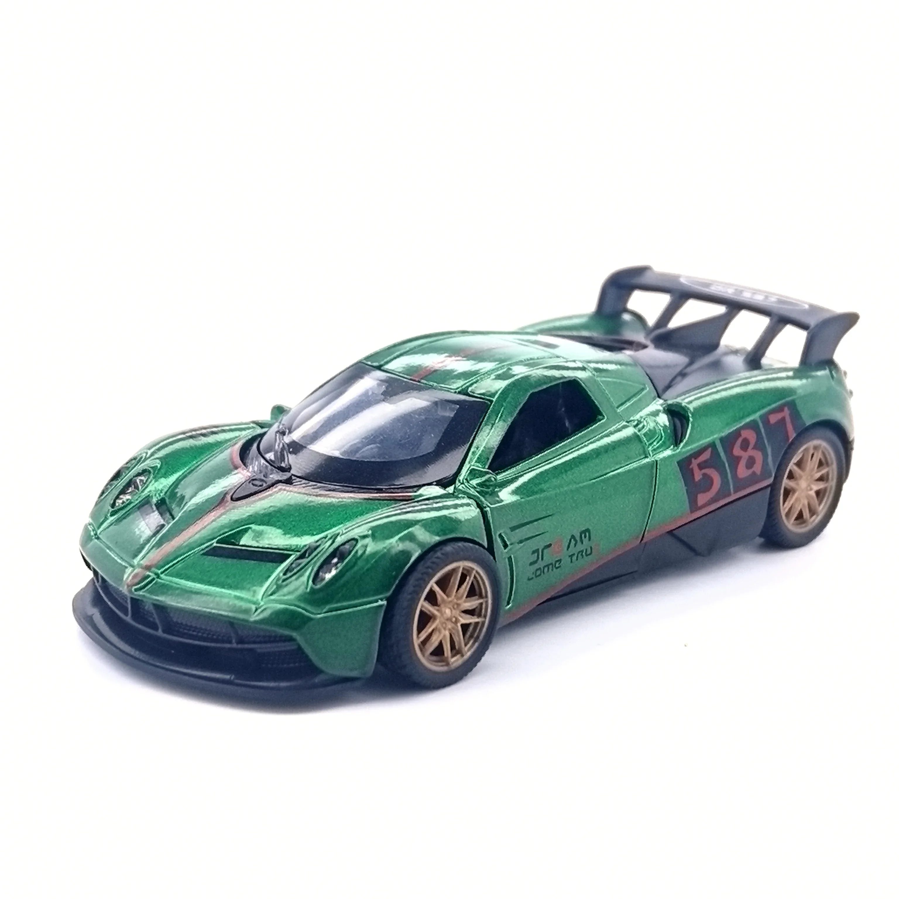 Alloy Car Toy with Opening Doors Children's Play Vehicle Realistic Racing Sports Car Pullback Function Model Car