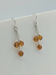 Amber pendant earrings