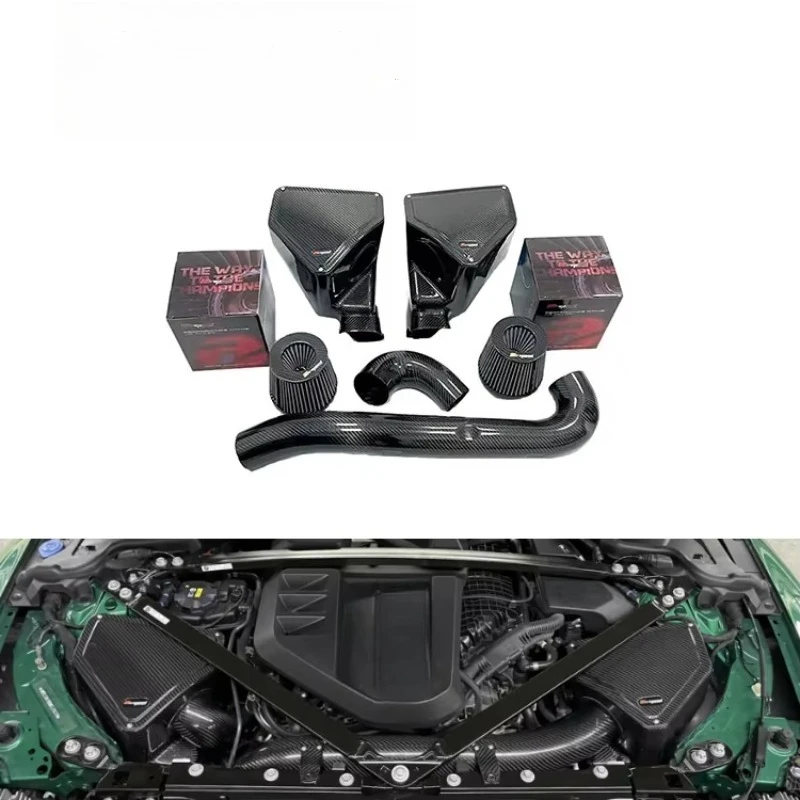 

Впускная система, 100% сухое углеродное волокно, материал M3 M4, воздушная индукционная система двигателя, автозапчасти для M3 M4 G8X S58 3.0T