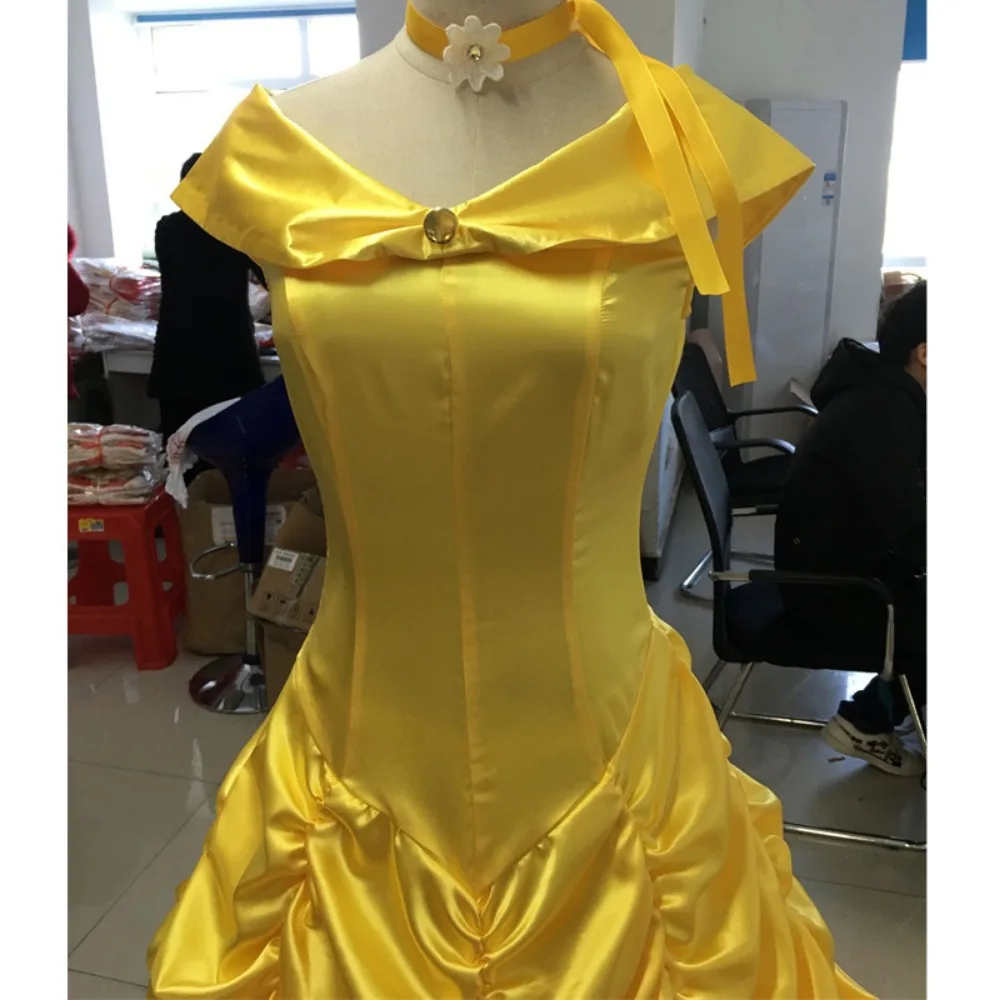 Grimm\'s Fairy Tales Beauty and The Beast COS Belle Princess Dress Stage Costume Full Set of Cos Costumes