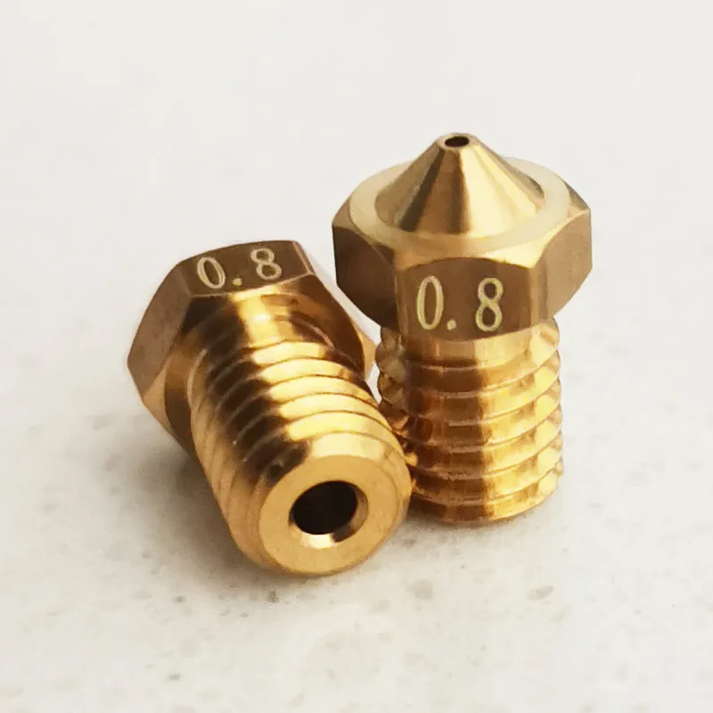 

Латунное сопло с одним отверстием V6 0,8 мм для аксессуаров для 3D-принтеров
