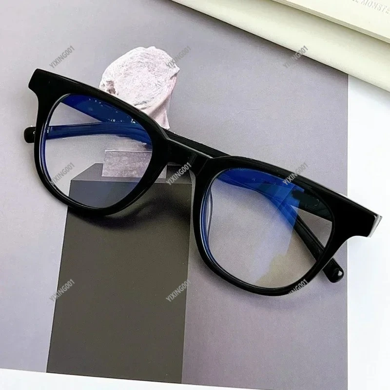 Vintage Retro Black Frame Eyewear UV Anti Blue Light Lenses Casual Daily Computer Glasses