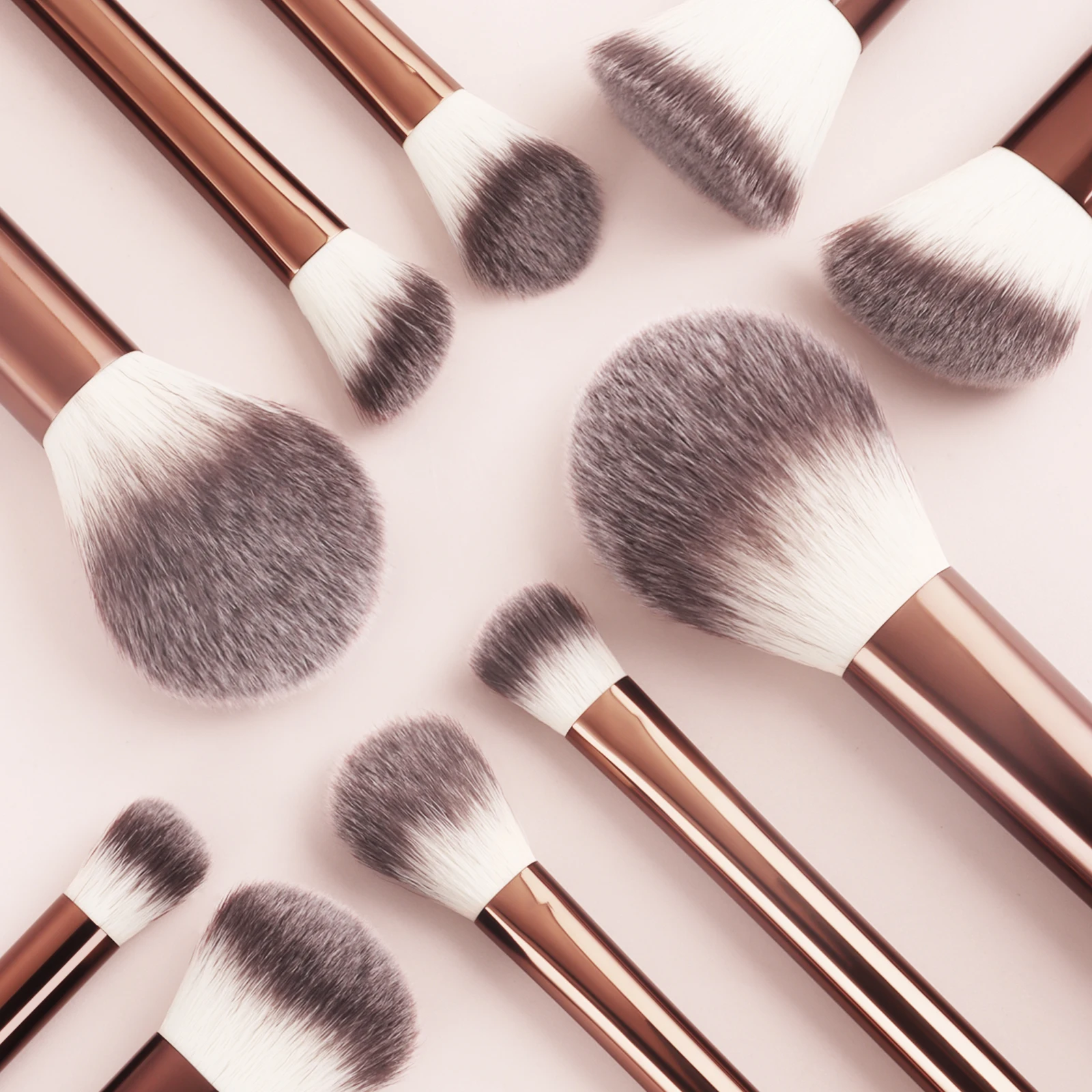 A set of 10pcs professional multi-functional makeup brushes including foundation brush contour brush powder brush blush brus