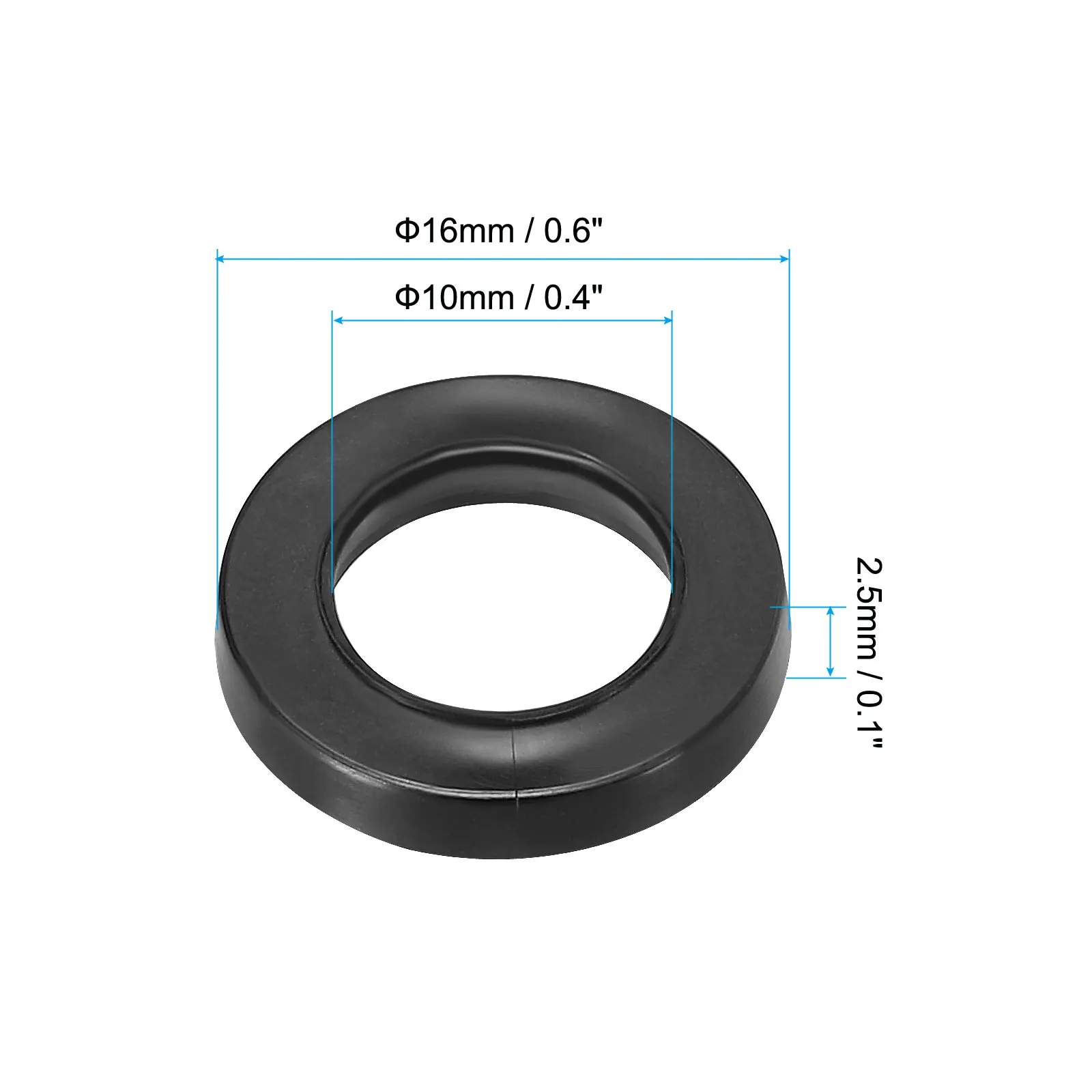 60Pcs M3 M4 M5 M6 M8 M10 M15 M20 M25 M32 Rubber Flat Washer Sealing Spacer Gasket Ring for Faucet Pipe Water Hose Fastener Bolt