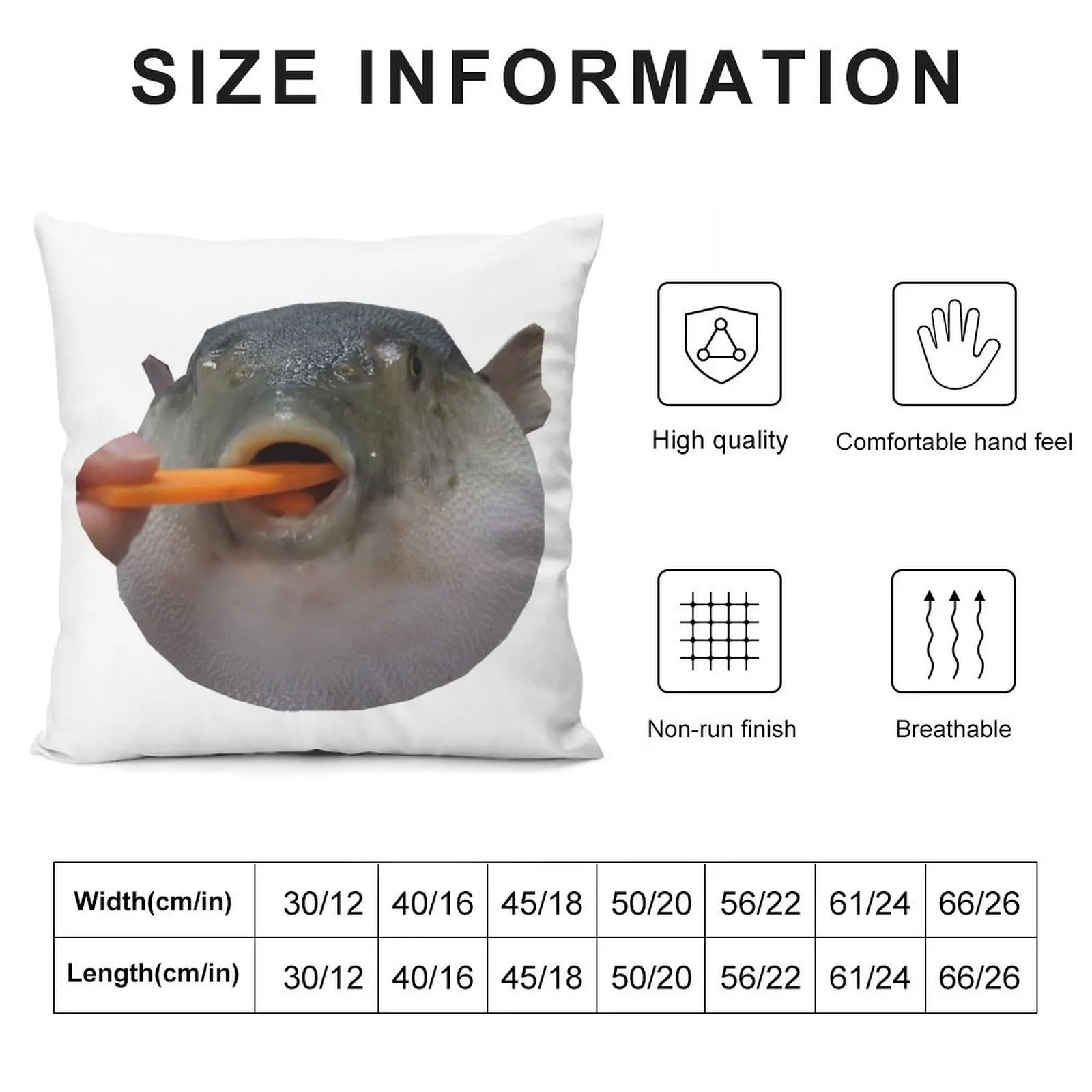 pufferfish eating carrot Throw Pillow Sofa Cushions Pillow Case Christmas pillow