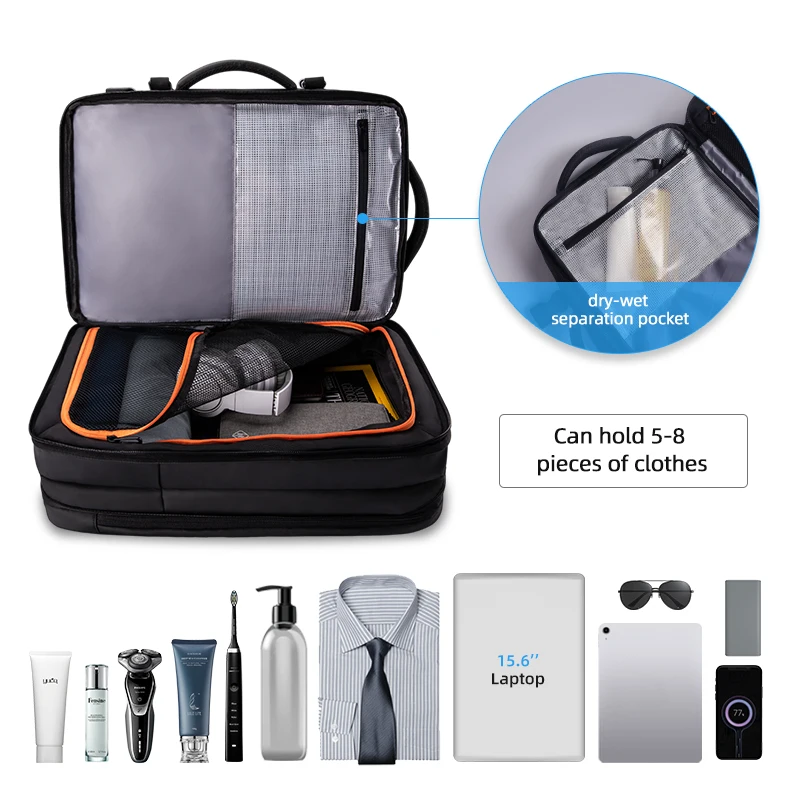 2025Double Open Zipper Anti-diebstahl USB Rucksack Wasserdicht Faltbare Rucksack Multifunktionale Werkzeug Tasche Reise Rucksack für Männer