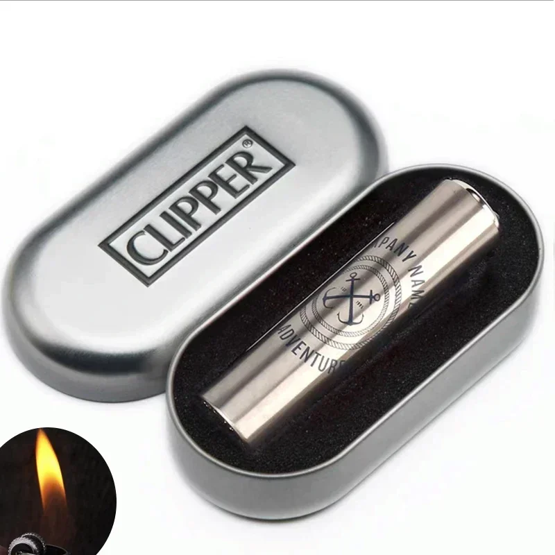 Nieuwe Clipper Spades Een Draagbare Slijpschijf Flint Opblaasbare Aansteker Metalen Vuurloze Butaangas Jet Aansteker met Geschenkdoos
