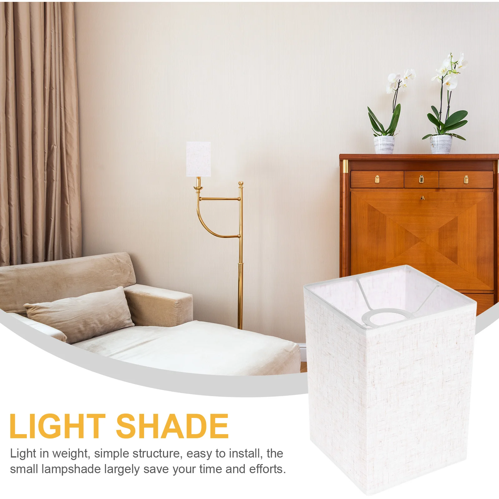 

Linen Lamp Shade Rectangular Table Light Cover Soft Lighting Bedroom Living Room Decorative Small Size Easy Installation