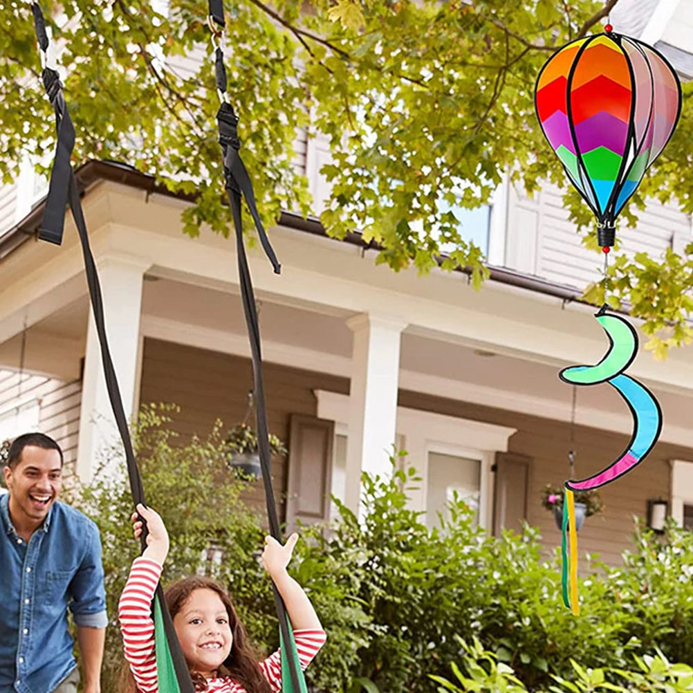 

3 Pcs Hot Air Balloon Windmill Decor Colorful Plastic Spinners for Garden Yard Outdoor Camping Picnic Party Mall Layout
